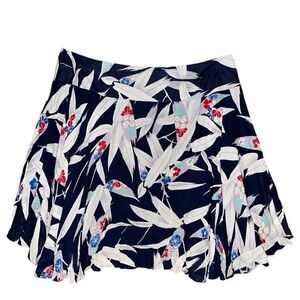 Monsoon London Women’s Size UK 22 US 18 Navy Blue  Feather Print Cotton Skirt